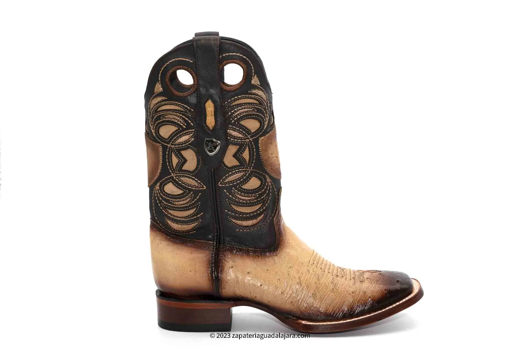 28249715 WIDE SQUARE TOE SMOOTH OSTRICH FADED ORIX