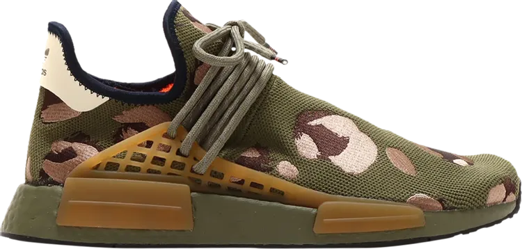 Adidas Pharrell x NMD Human Race 'Animal Print - Olive' Sneakers, Green