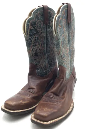 Ariat Women's Blue Brown Western Boots - Size 8.5C