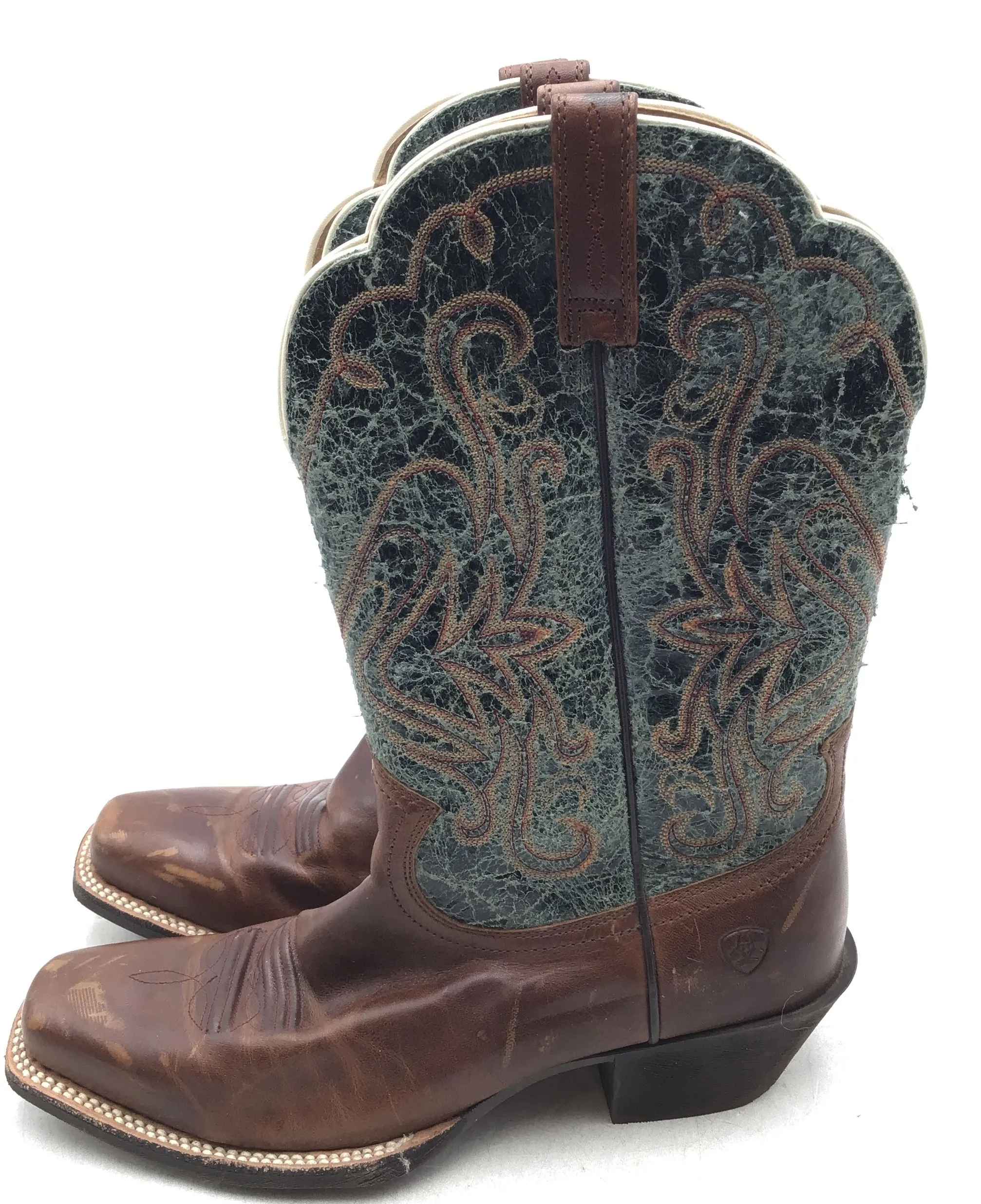Ariat Women's Blue Brown Western Boots - Size 8.5C