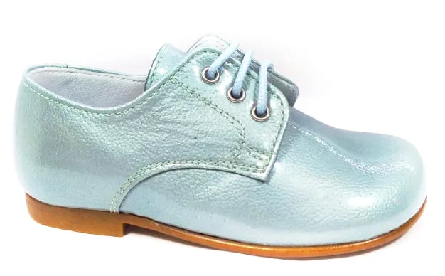 Beberlis Patent Fanny Celeste Pale Blue Oxford Dress Shoes
