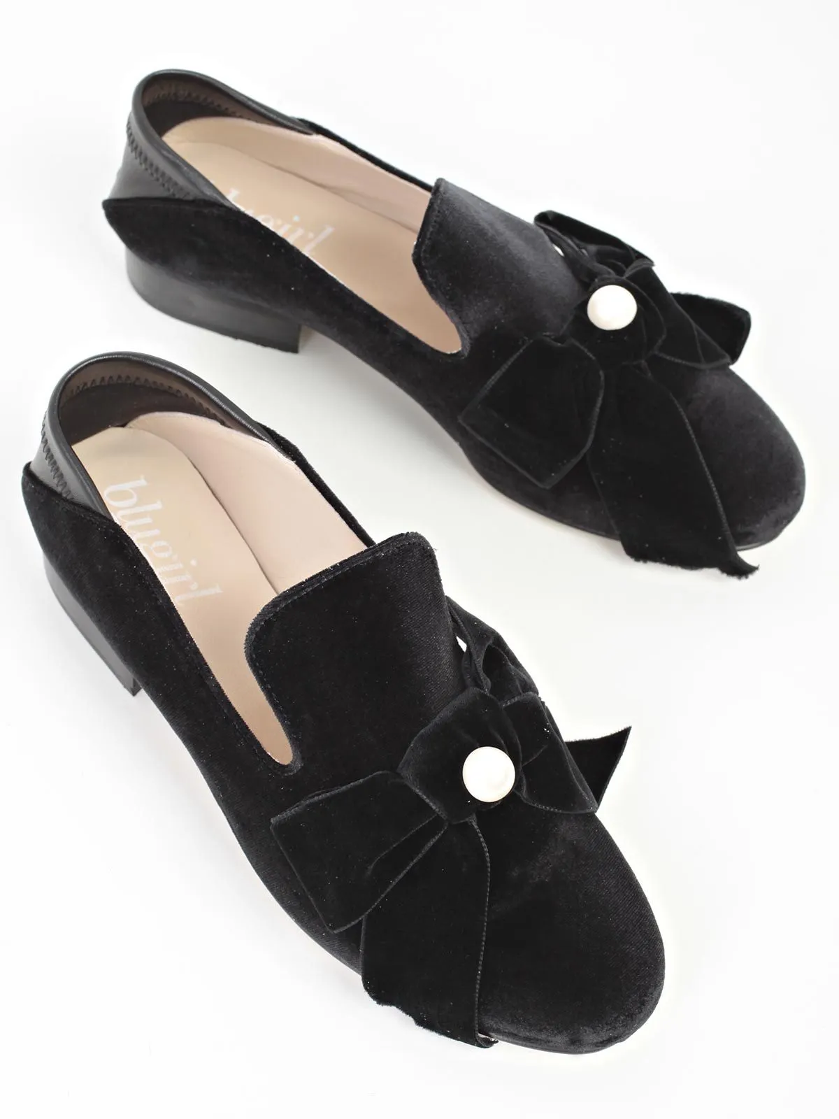 Blugirl Velvet Bow Slip On Shoes