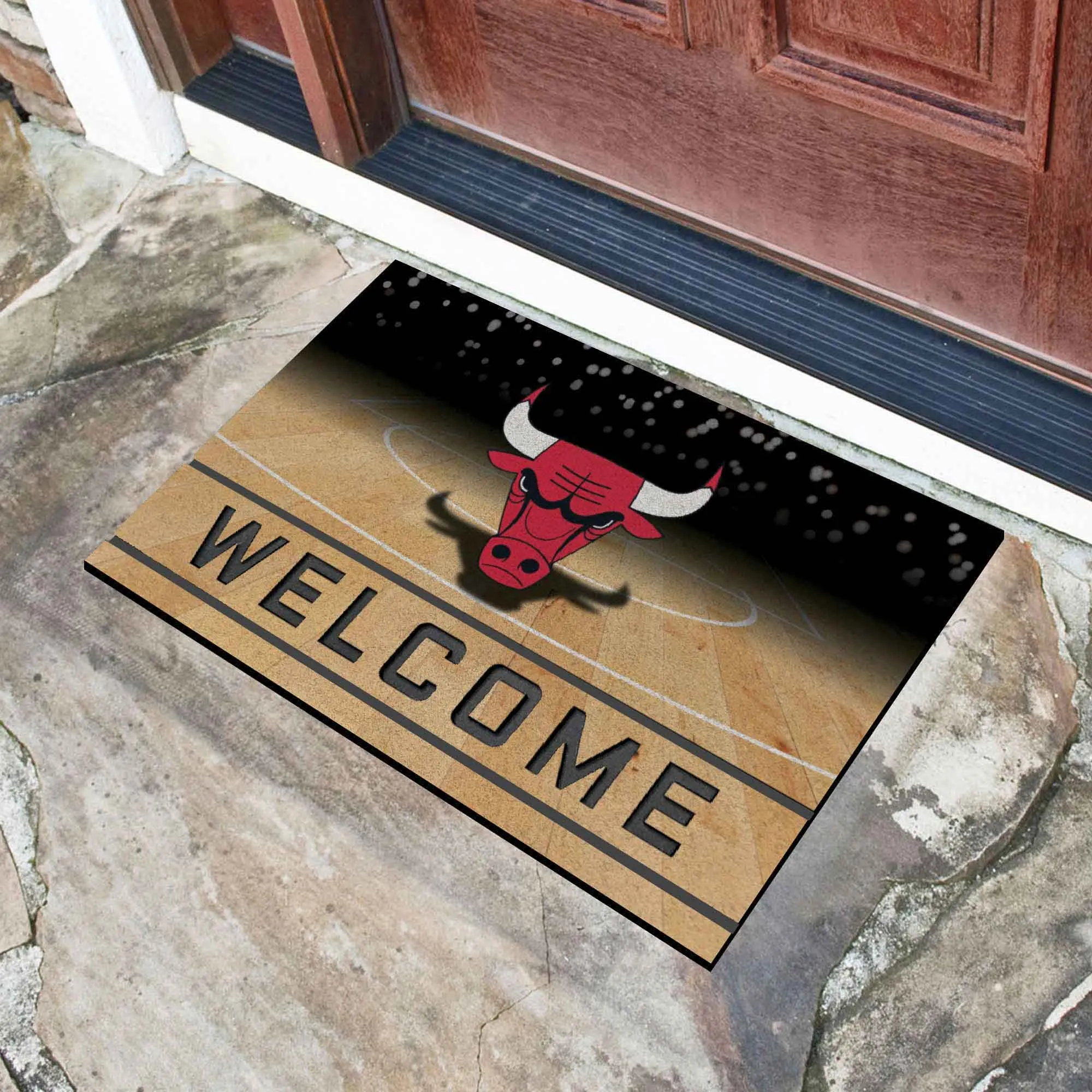 Chicago Bulls Rubber Door Mat - 18in. x 30in.
