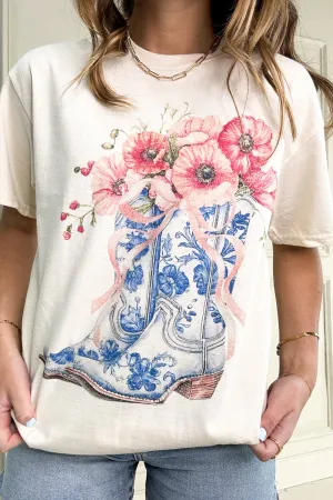Cowgirl Boots Wild Flower Graphic Tee