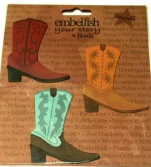 EMBELLISH YOUR STORY Roeda WESTERN COWBOY BOOTS Magnet Set