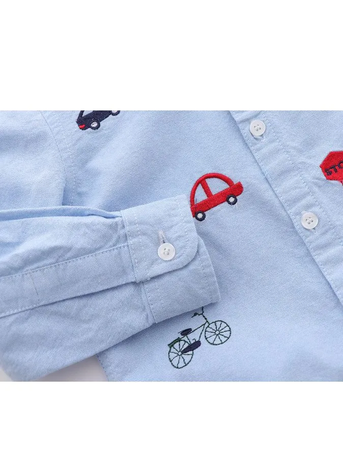 Embroidered Cars & Planes Shirt