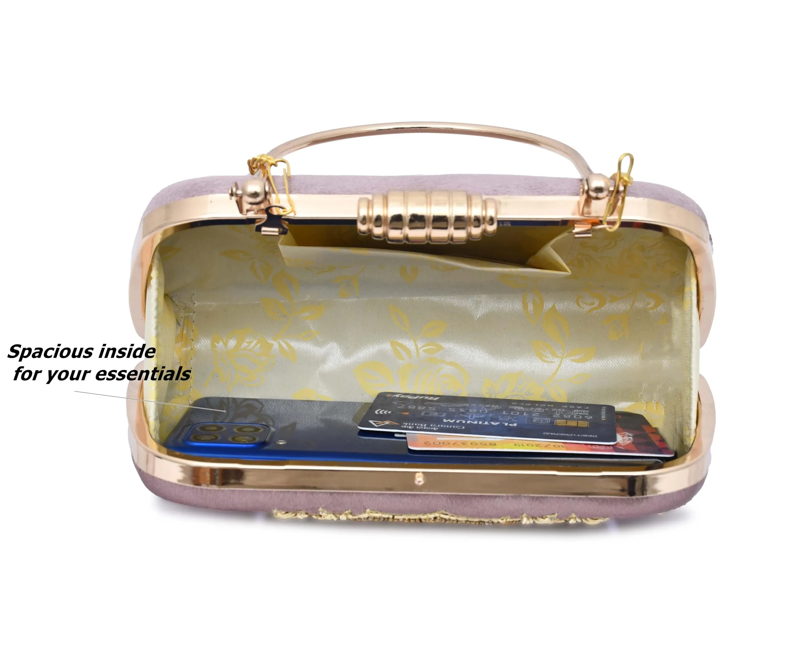 For The Beautiful You Embroidered Women's Clutch (rd-199) (Pink)