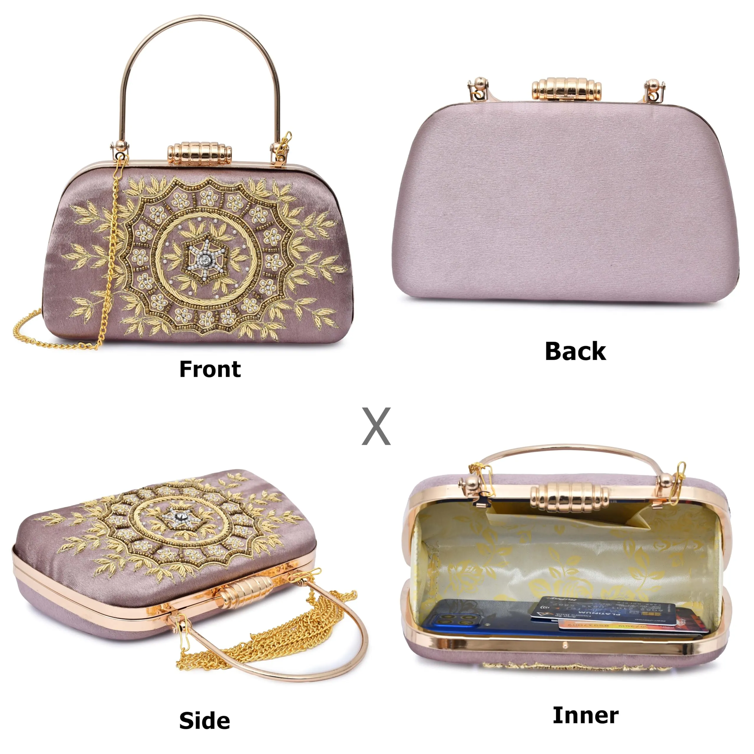 For The Beautiful You Embroidered Women's Clutch (rd-199) (Pink)