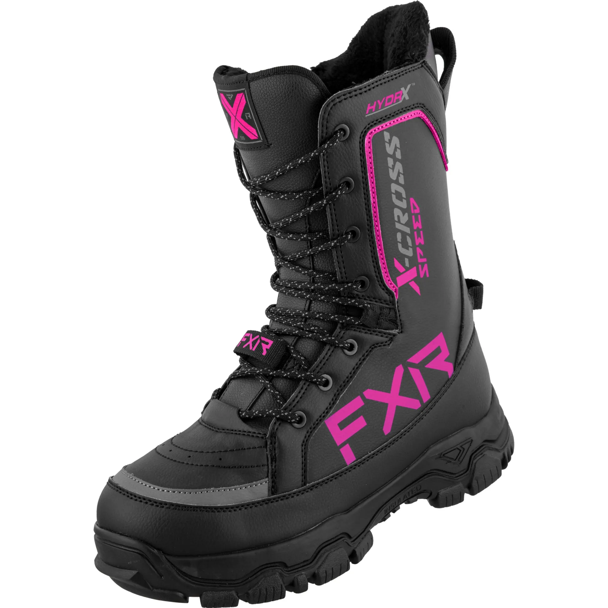 FXR X-Cross Speed Snowmobile Boots Black/Fuchsia
