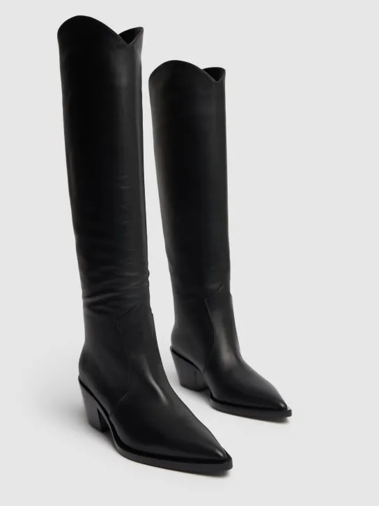 Gianvito Rossi   45mm Leather cowboy tall boots 