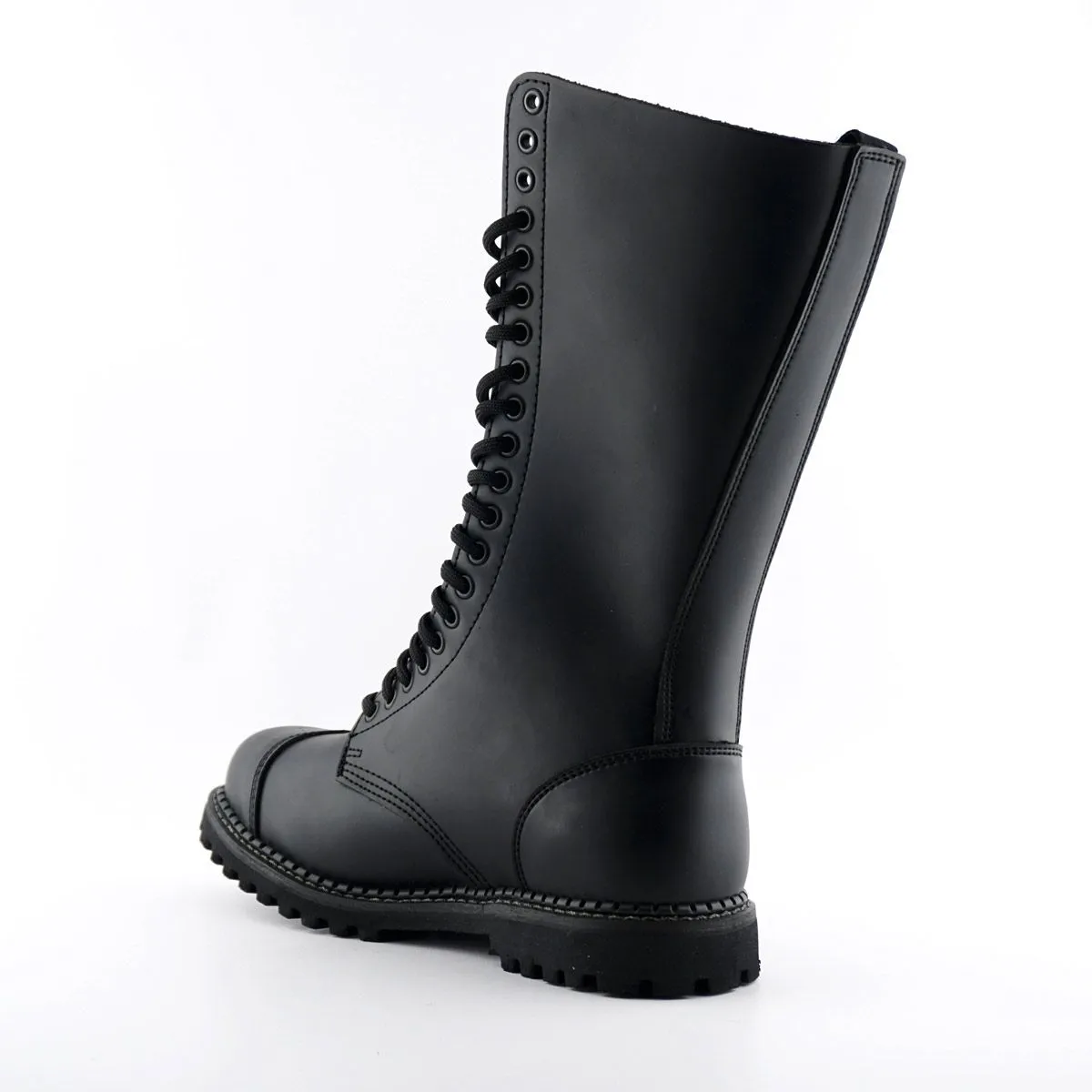 Grinders - King CS Black Leather Steel Toe Unisex Military Style Boots