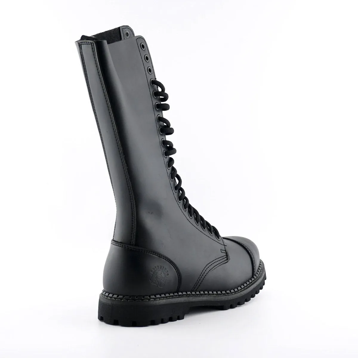 Grinders - King CS Black Leather Steel Toe Unisex Military Style Boots