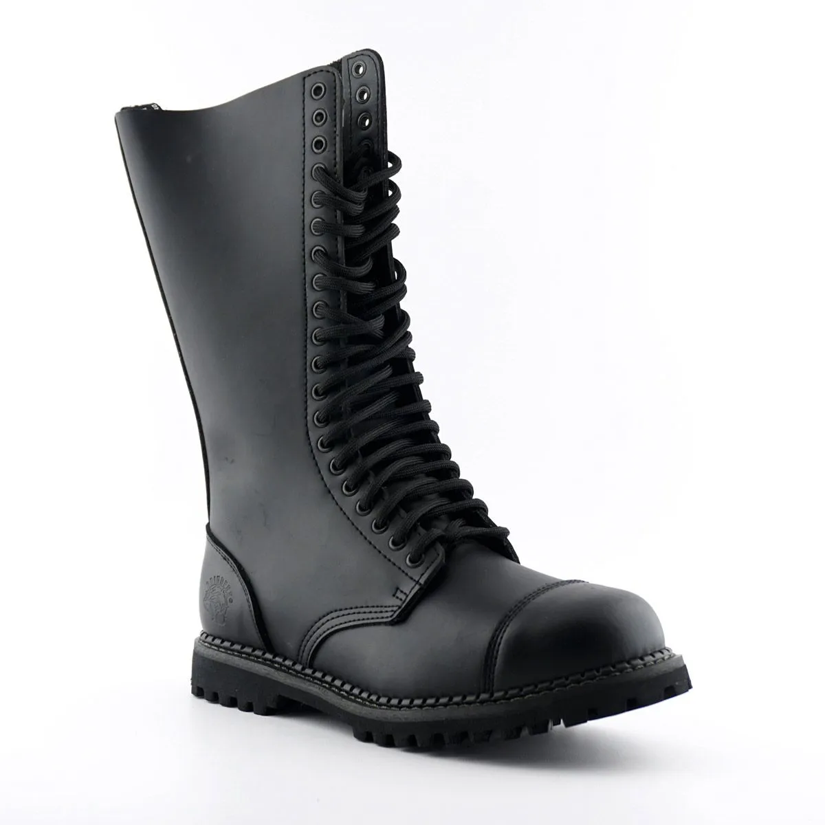 Grinders - King CS Black Leather Steel Toe Unisex Military Style Boots