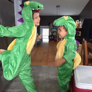 Halloween Joskaa 2024 New Children Dinosaur Halloween Costumes For Kids Carnival Party Jumpsuit Adult Animal Velvet Boy Stage Children's Day Gift