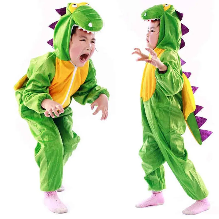 Halloween Joskaa 2024 New Children Dinosaur Halloween Costumes For Kids Carnival Party Jumpsuit Adult Animal Velvet Boy Stage Children's Day Gift