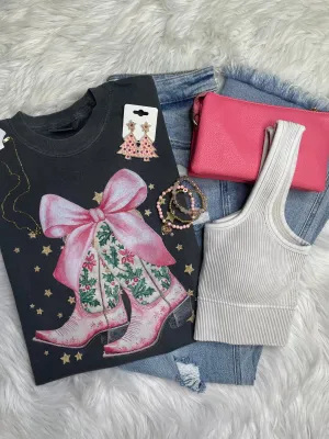 Holly Jolly Pink Cowboy Boots