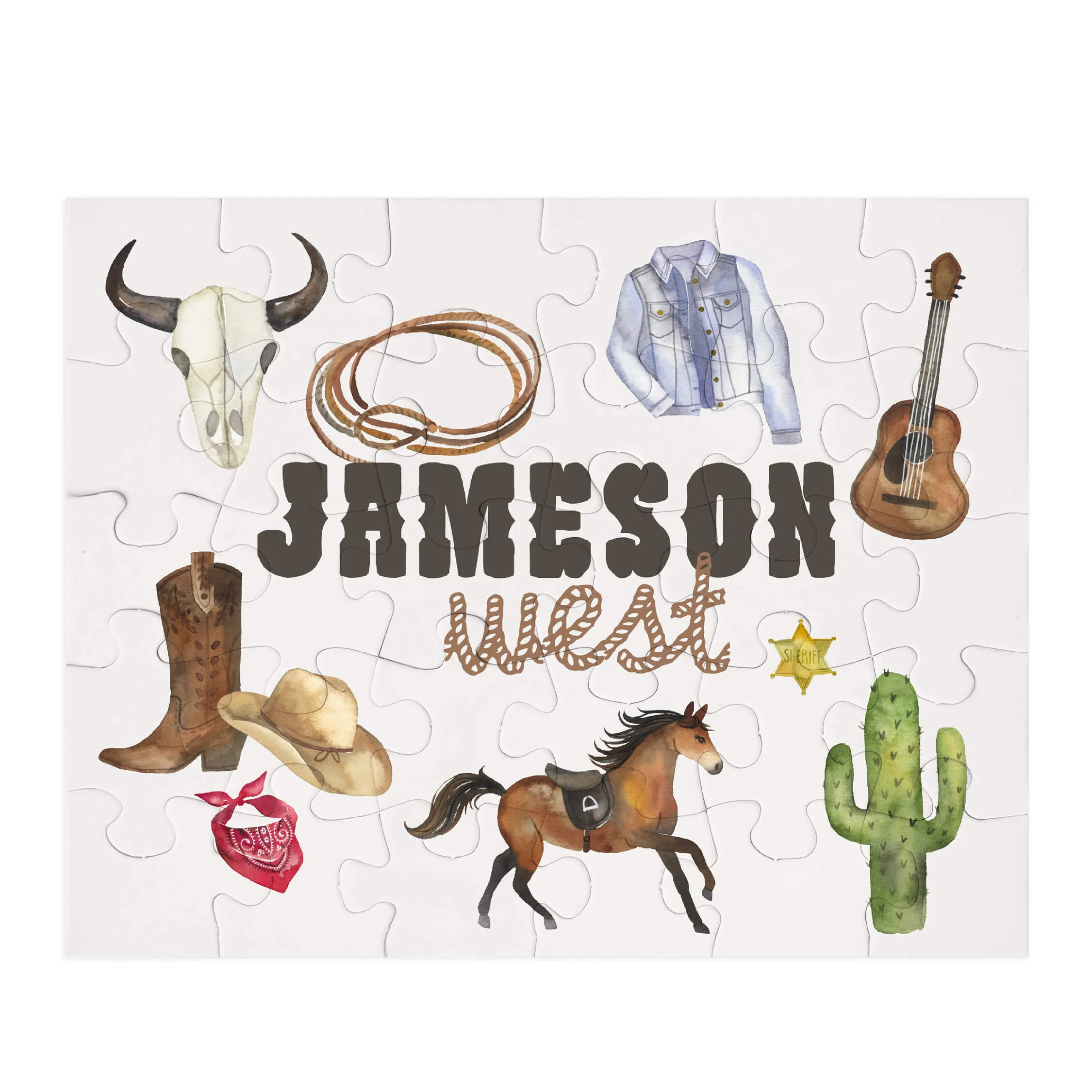 Kids Personalized 30 Piece Puzzle | Wild West
