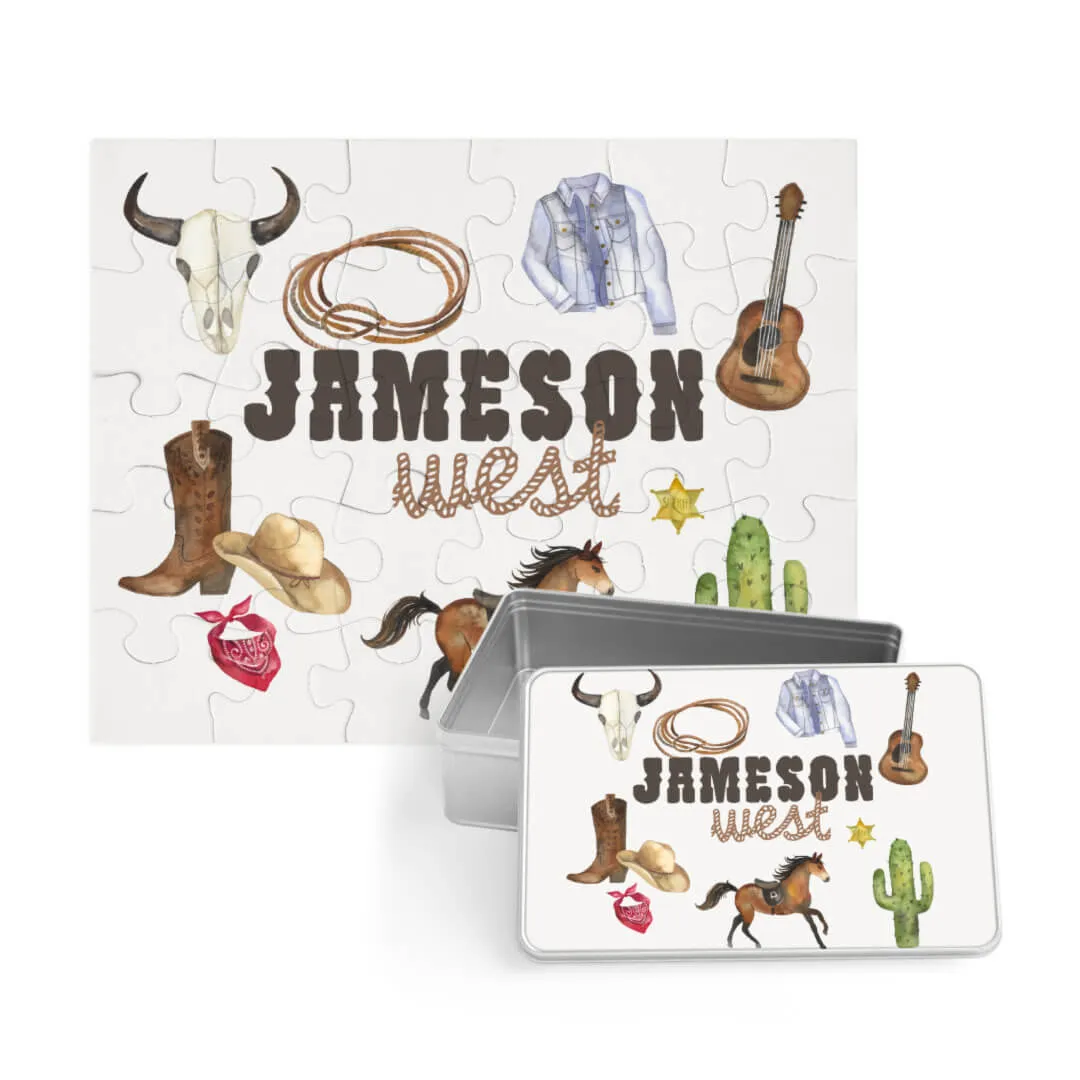 Kids Personalized 30 Piece Puzzle | Wild West