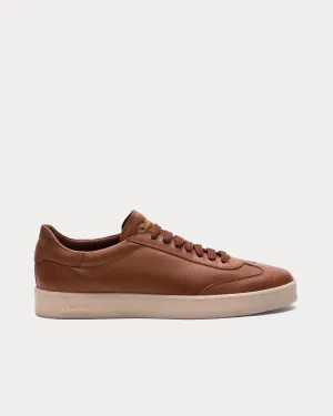 Largs Grain Calskin Walnut Low Top Sneakers