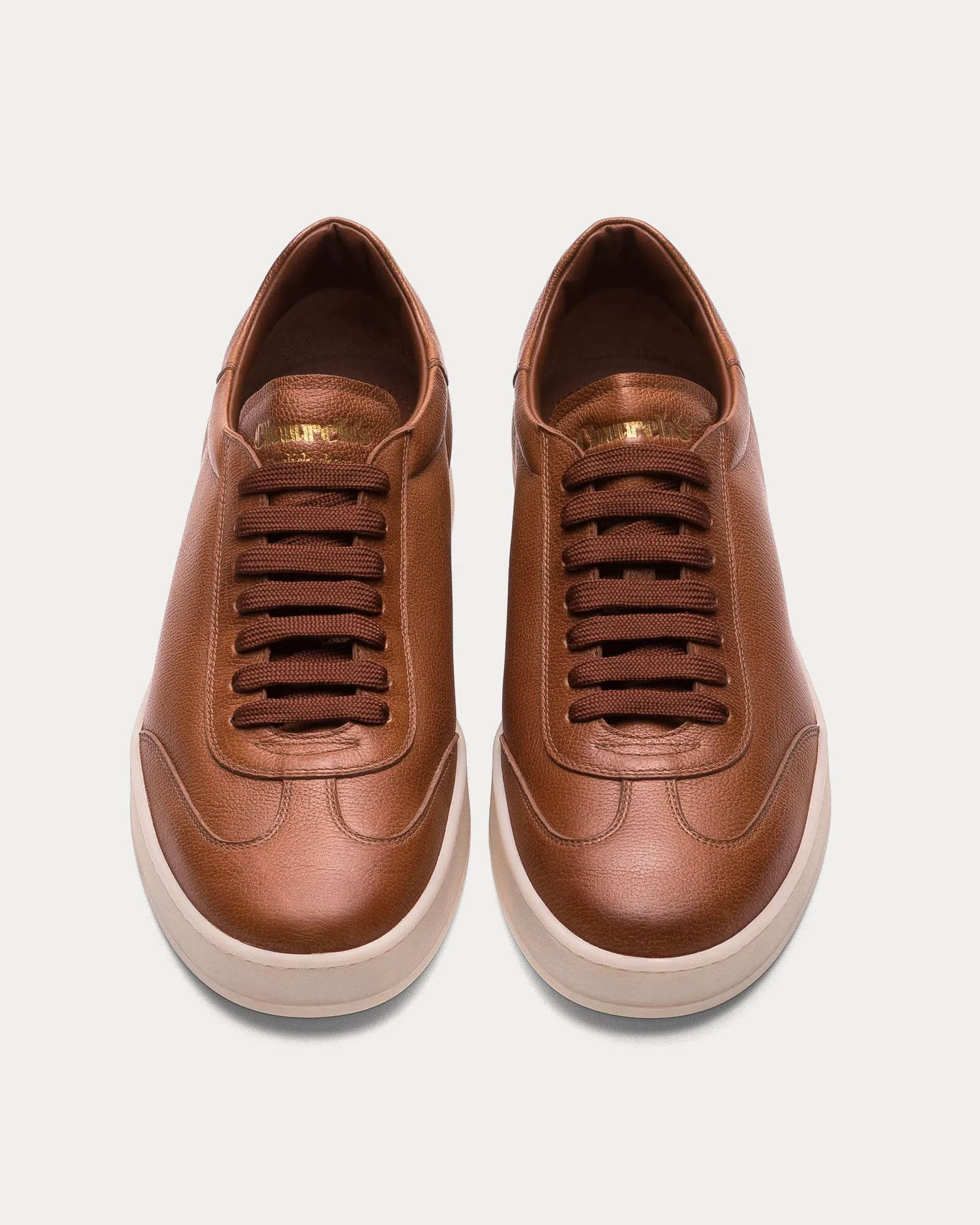 Largs Grain Calskin Walnut Low Top Sneakers