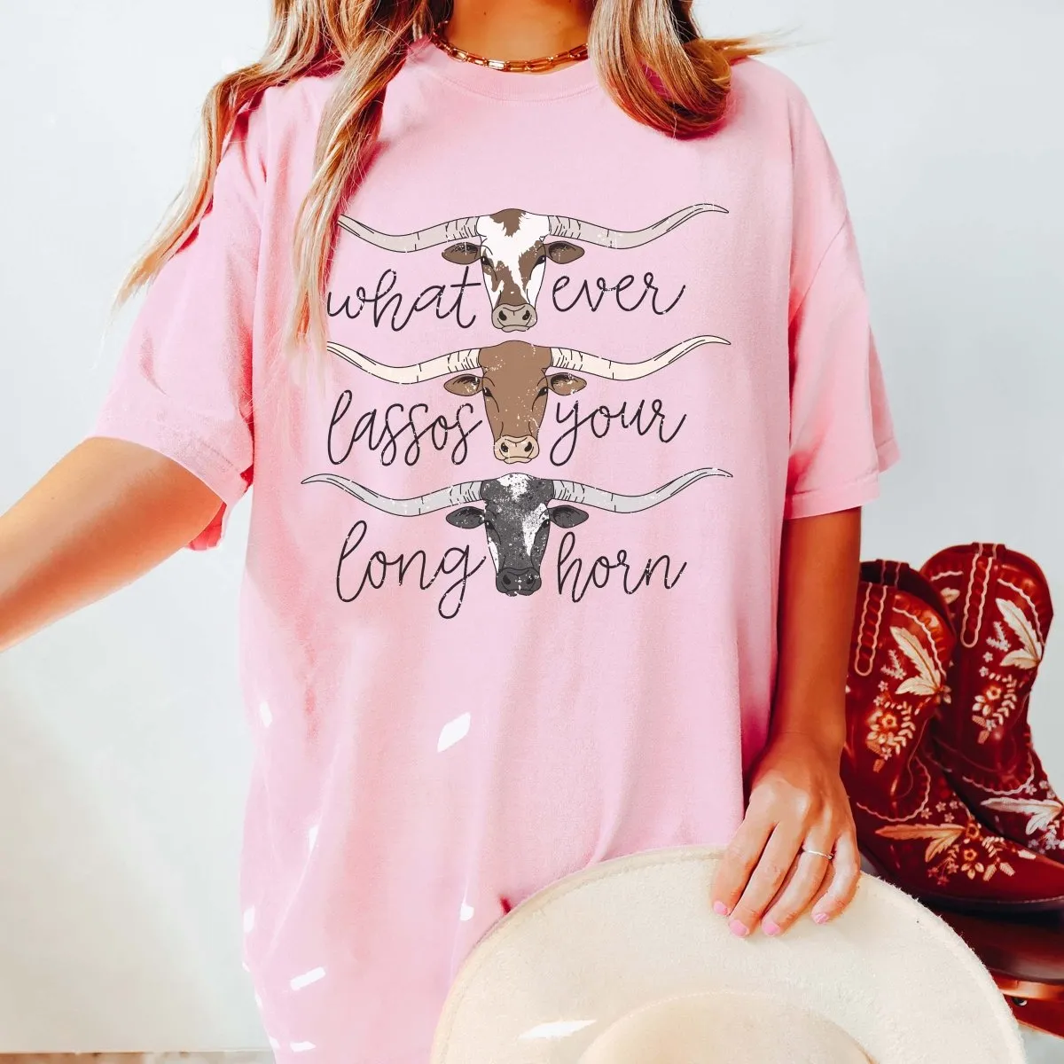 Lassos Your Long Horn Comfort Color Wholesale Tee - Quick Shipping