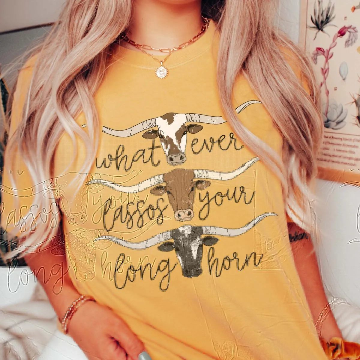Lassos Your Long Horn Comfort Color Wholesale Tee - Quick Shipping