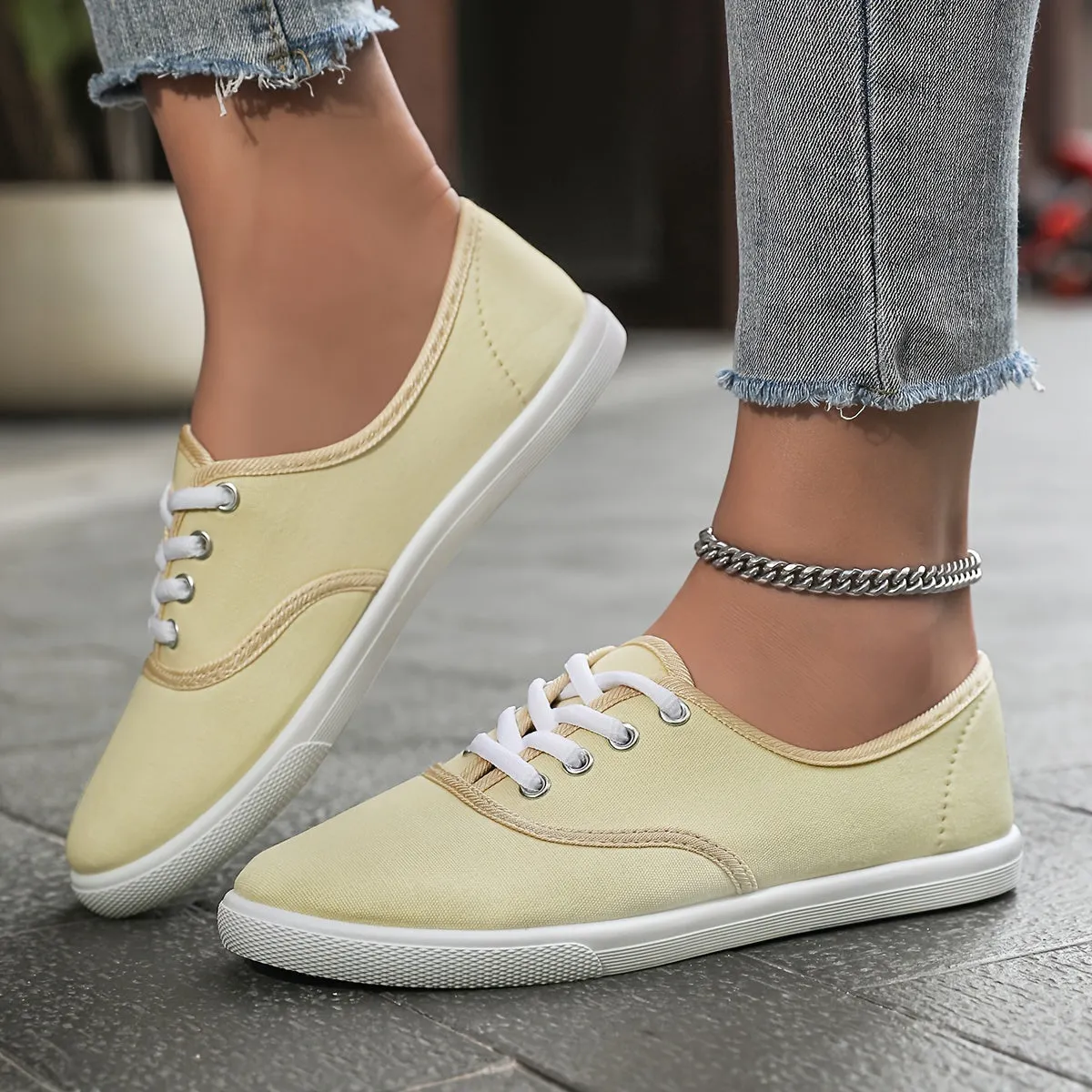 Lightweight White Skate Sneakers For Women | Casual Shoes