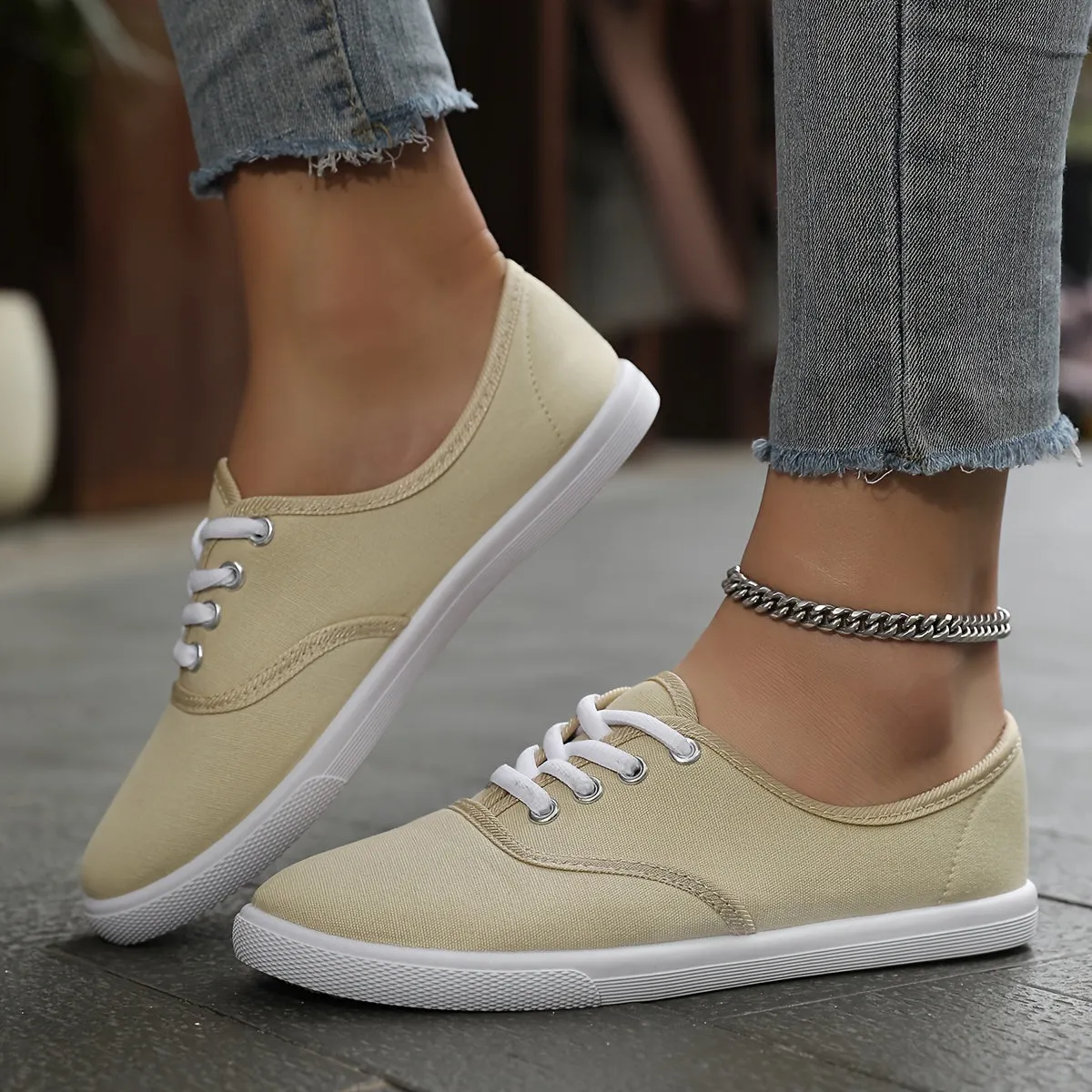 Lightweight White Skate Sneakers For Women | Casual Shoes