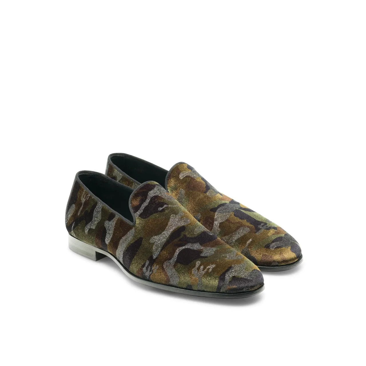 Magnanni Jareth 22334 Men's Shoes Green Camo Velvet Formal/Dress Loafers (MAGS1119)