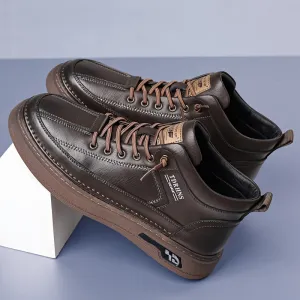 Mens Casual PU Leather Shoes | Fashion Skate Sneakers