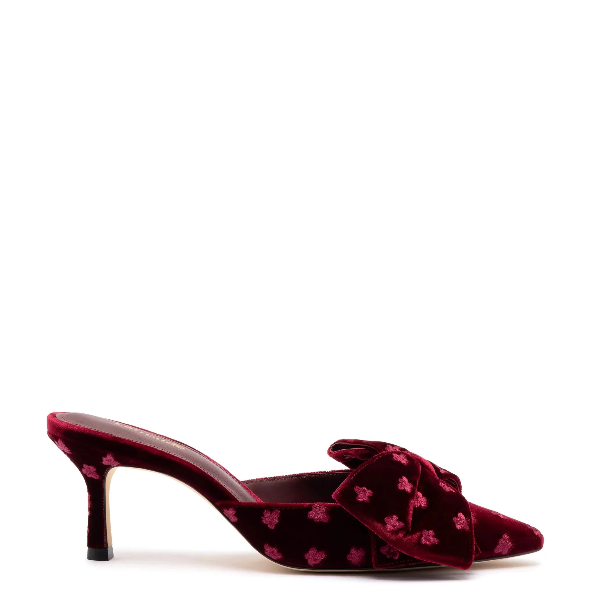 Mini Elle Pump In Wine Velvet by Larroudé