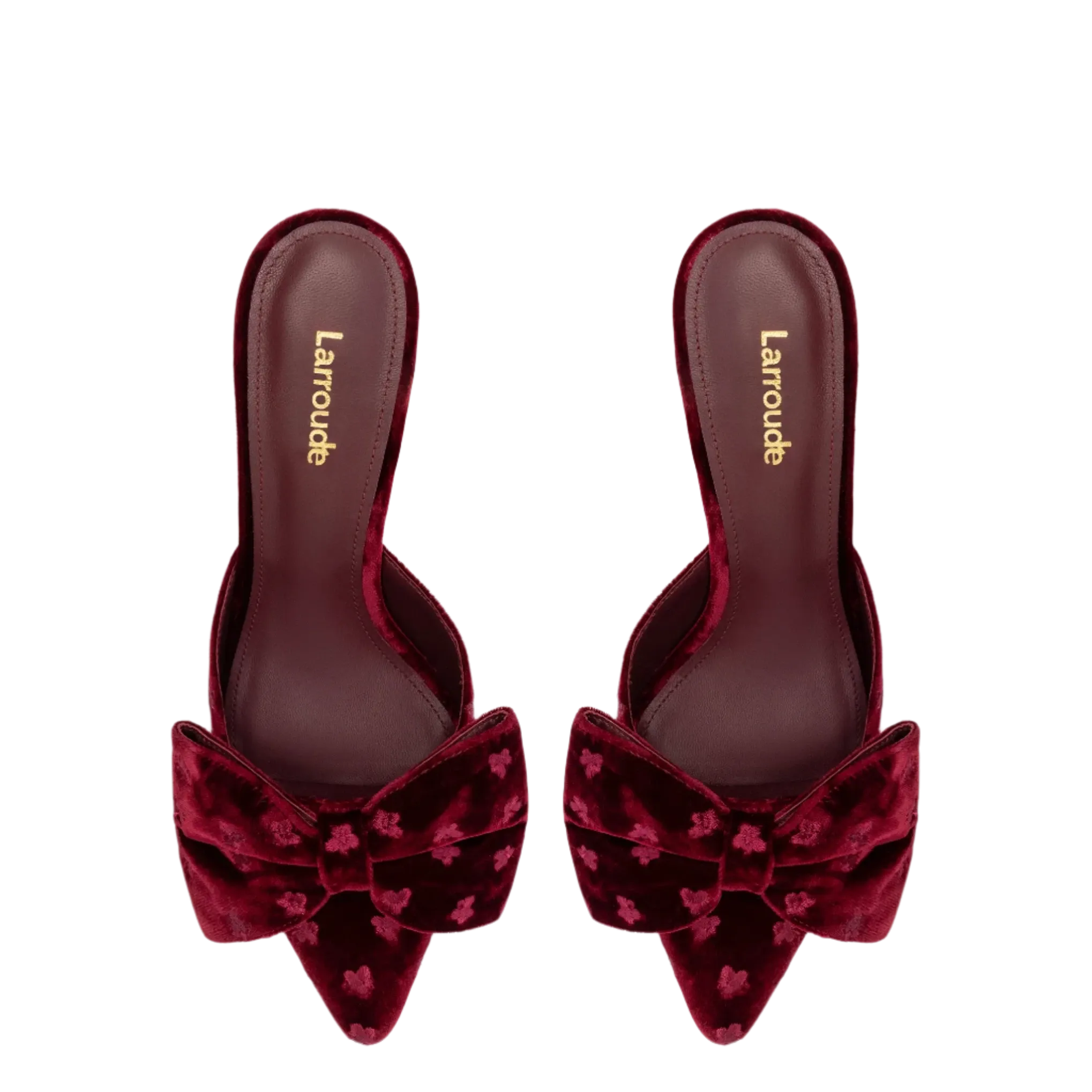 Mini Elle Pump In Wine Velvet by Larroudé