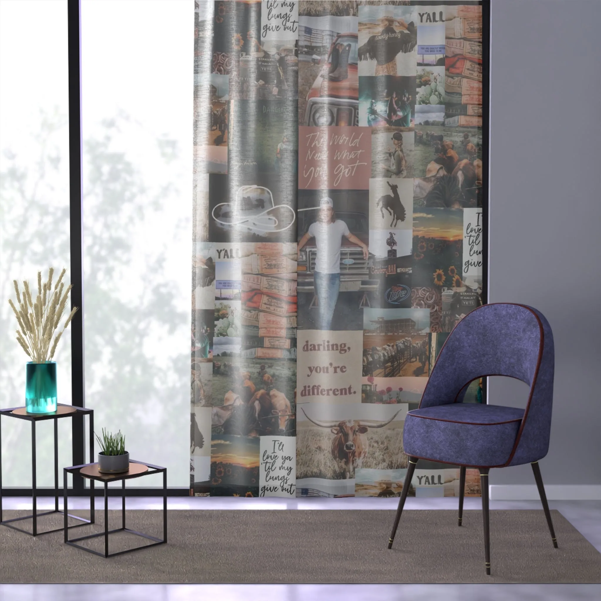 Morgan Wallen Darling You're Different Collage Window Curtain