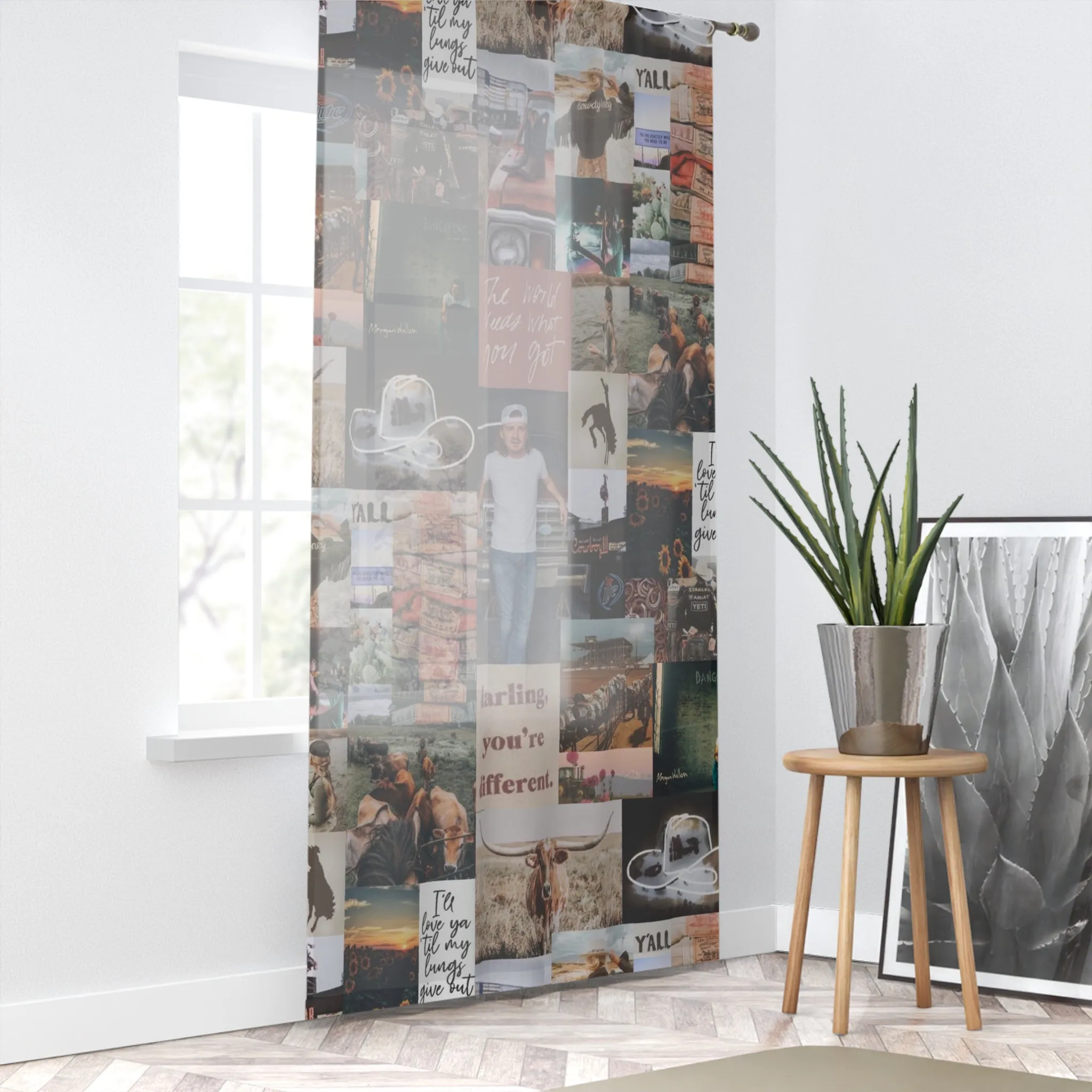 Morgan Wallen Darling You're Different Collage Window Curtain
