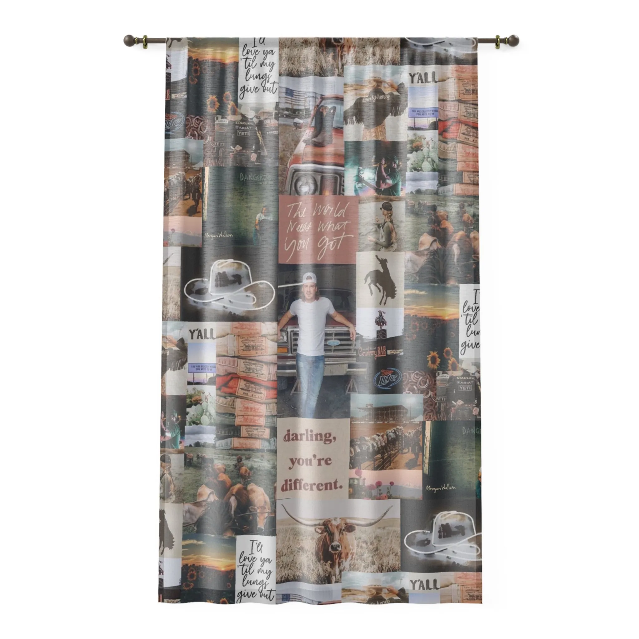 Morgan Wallen Darling You're Different Collage Window Curtain