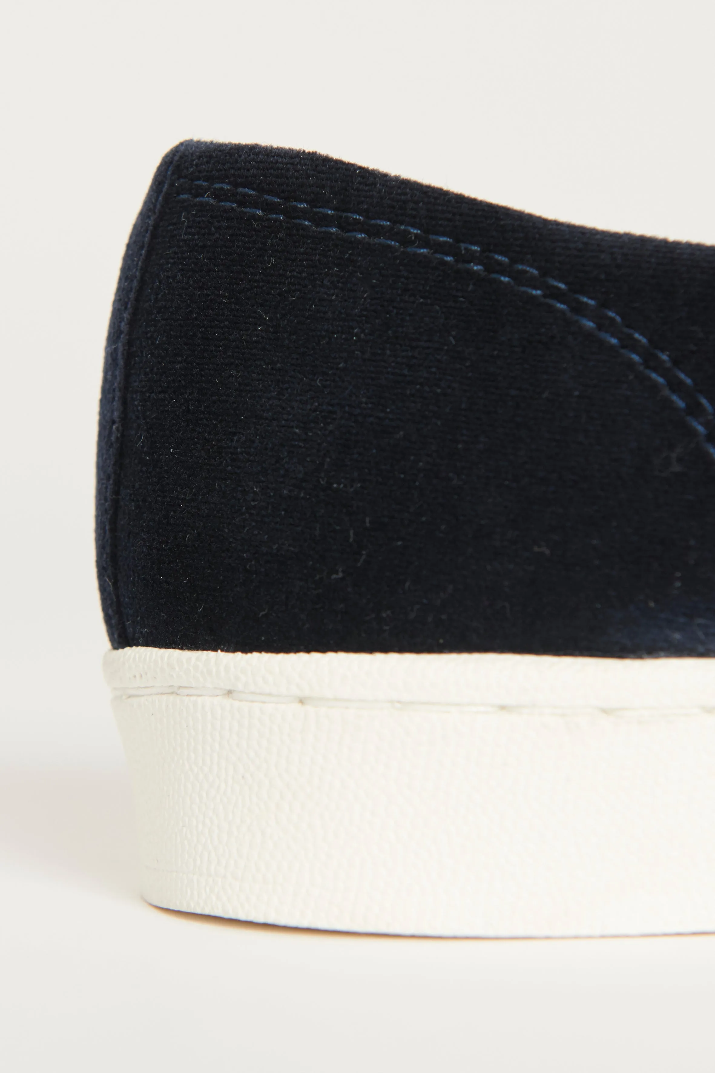 Navy Blue Velvet Preowned Strappy Plimsoles