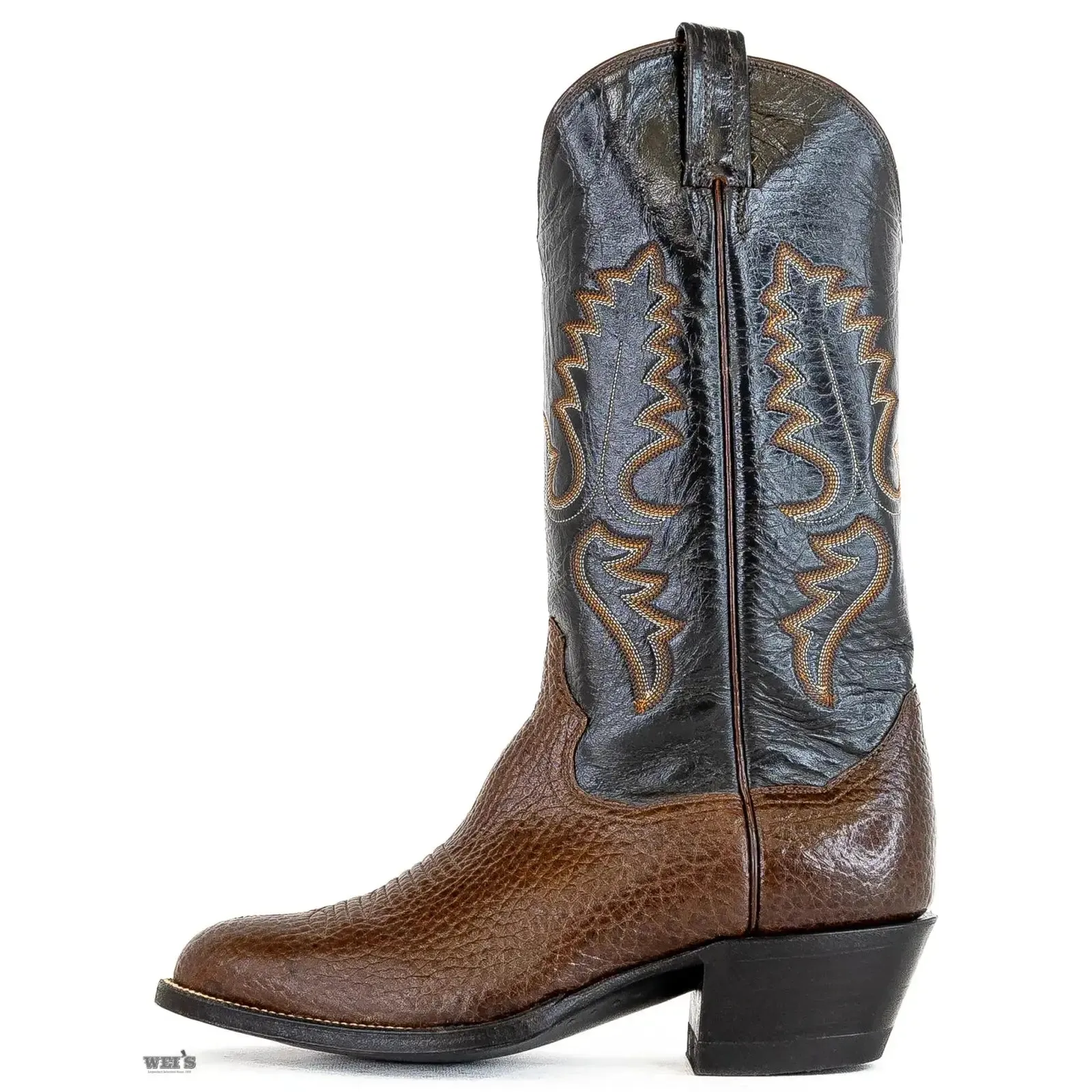 Panhandle Slim/Sanders Men's Cowboy Boots 13" Bullhide Chocolate Cowboy Heel R Toe