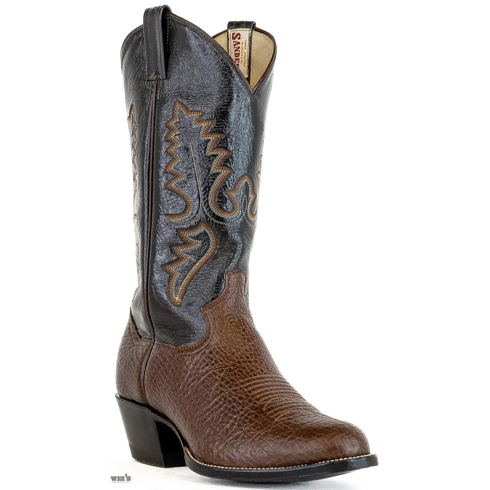 Panhandle Slim/Sanders Men's Cowboy Boots 13" Bullhide Chocolate Cowboy Heel R Toe