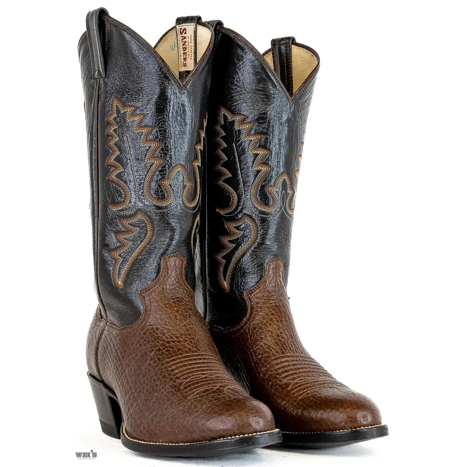 Panhandle Slim/Sanders Men's Cowboy Boots 13" Bullhide Chocolate Cowboy Heel R Toe