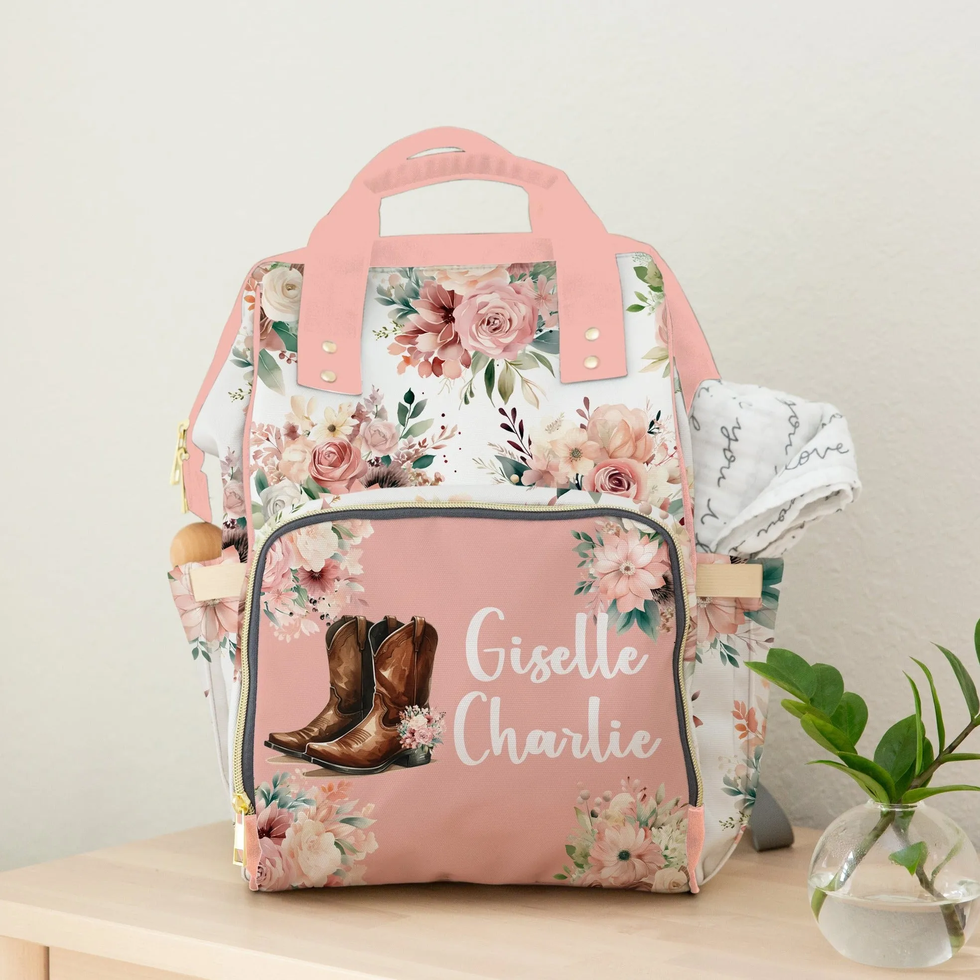 PERSONALIZED DIAPER BAG BACKPACK | COWGIRL FLORAL WESTERN