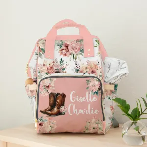 PERSONALIZED DIAPER BAG BACKPACK | COWGIRL FLORAL WESTERN