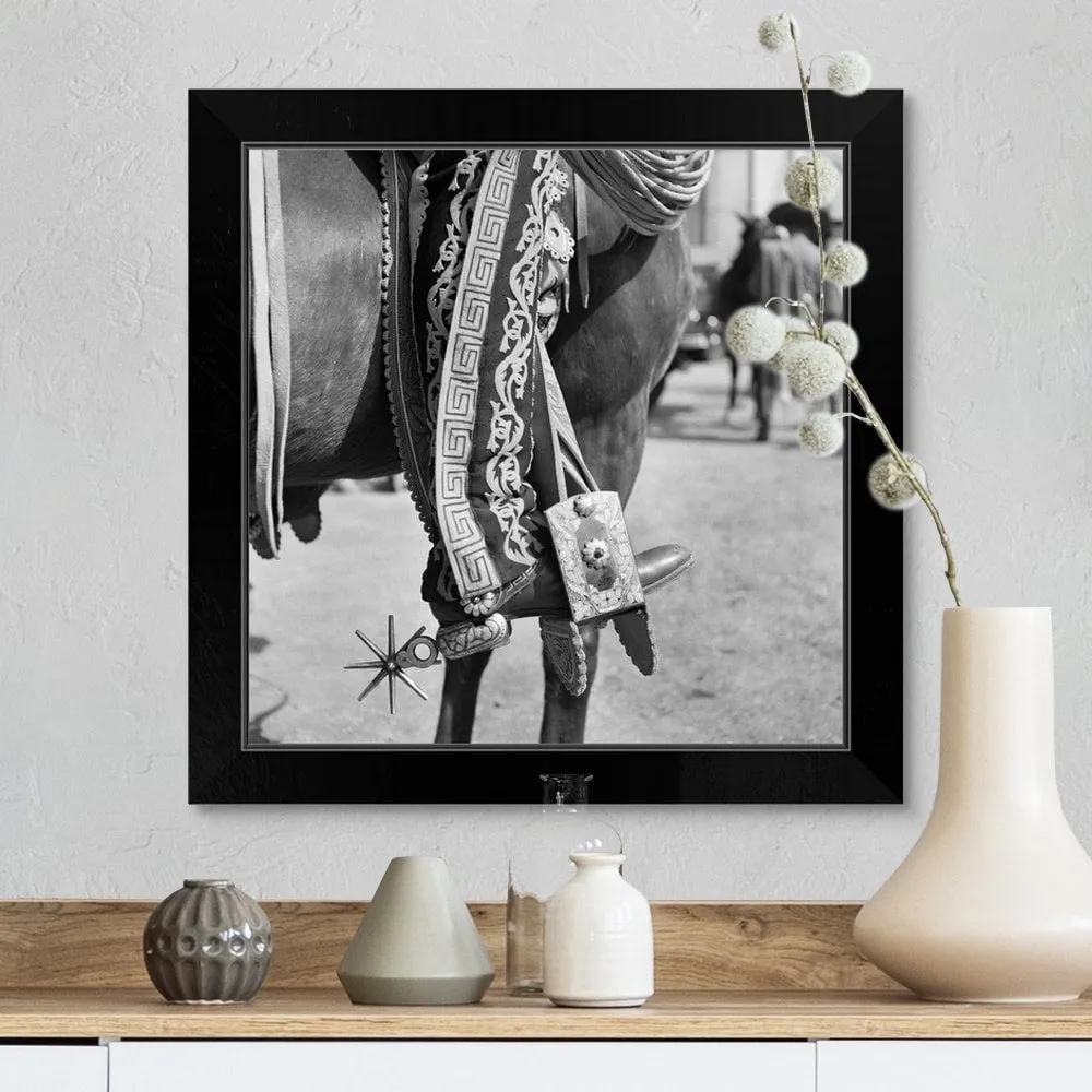 "1930's Detail Of Traditional Charro Cowboy Costume" Black Framed Print
