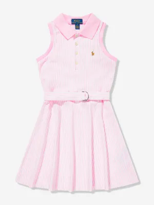 Ralph Lauren Girls Sleeveless Oxford Dress in Pink