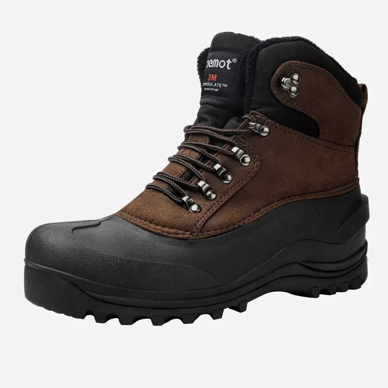 riemot Men's Winter Boots Brown Snow Boots(Upgraded Version)