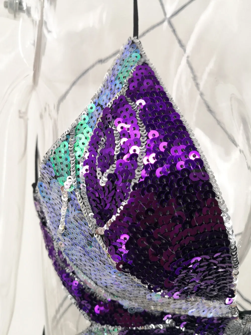 Sequin Butterfly Crop Top
