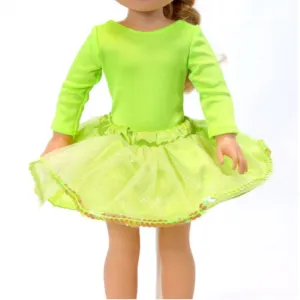 Sparkling Lime Green Dance Outfit with Shoes for 14 1/2-inch dolls