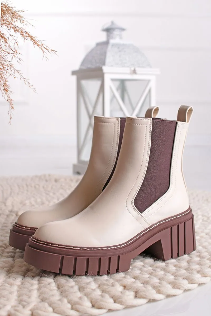 Suedo ankle boots - Beige