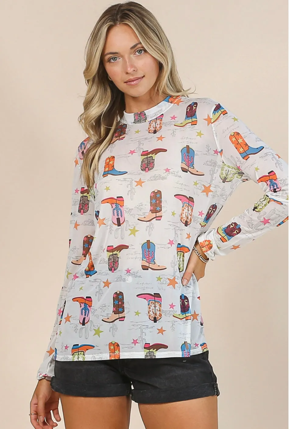 The Cowboy Boots Mesh Shirt S-XL