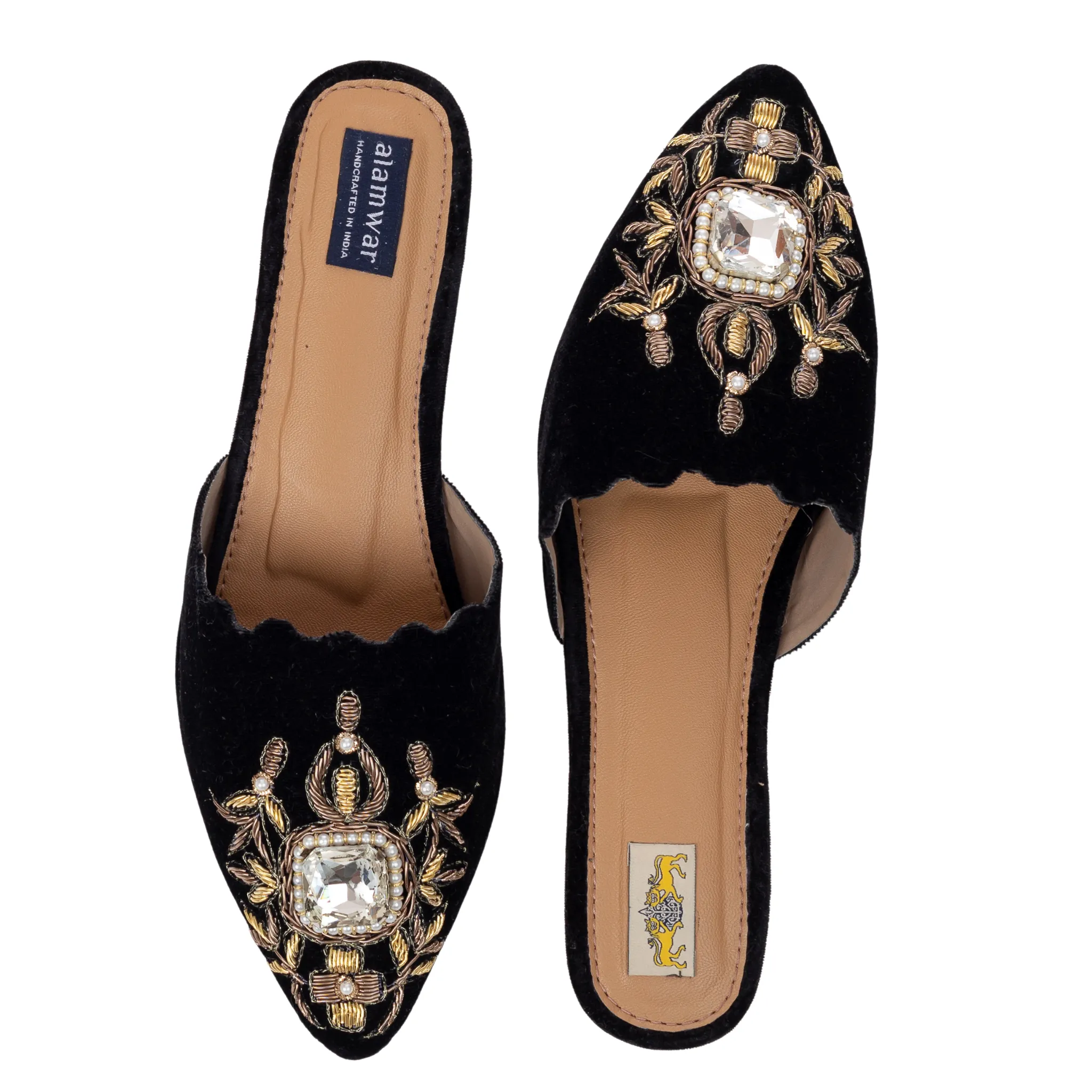 Velvet Black Babouche