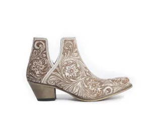 White Chocolate Tooled Booties